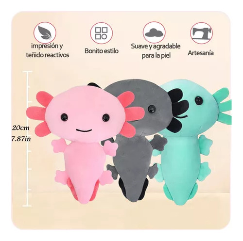 Peluche Ajolote Colores Adorable Axolotl Kawaii Varios