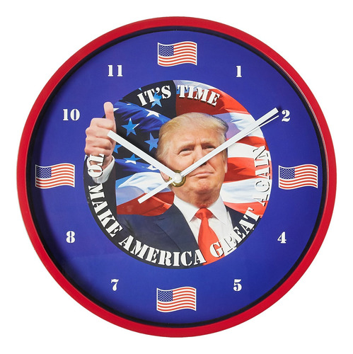 E-0722 Reloj Parlante Del Presidente Trump, 10 PuLG. De...