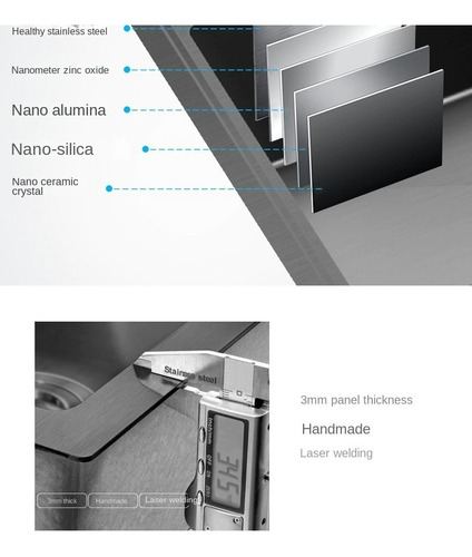 Imagen 8 de 10 de Bacha De Cocina Super Wide Blacksteel Ultrasonica