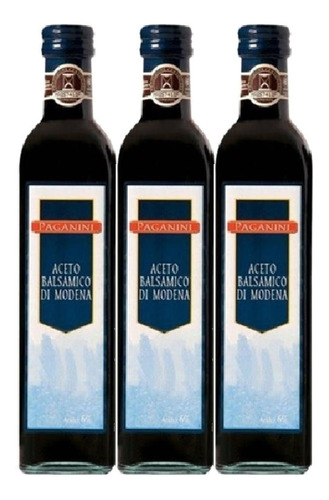 3x Vinagre Balsâmico Italiano Paganini 500ml