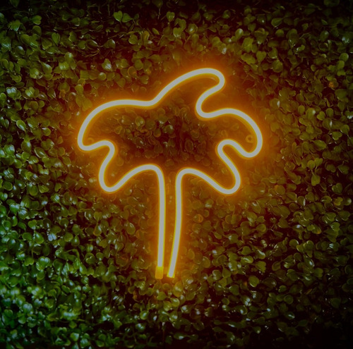 Luminária Parede Coqueiro Led Neon Decoração Luz 25cm Bivolt