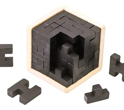 Rompecabezas 3d Cubo De Madera Antiestrés Para Adultos