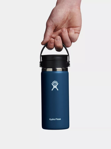 Termo Hydro Flask- Botella para Café de Acero Inoxidable Color Índigo con Tapa Flex Sip Lid - 473ml / 16oz Wide Mouth with Flex Sip Lid Cap