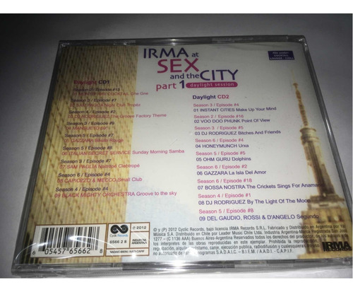 Irma At Sex And The City Part 1 Daylight Session Cd Doble