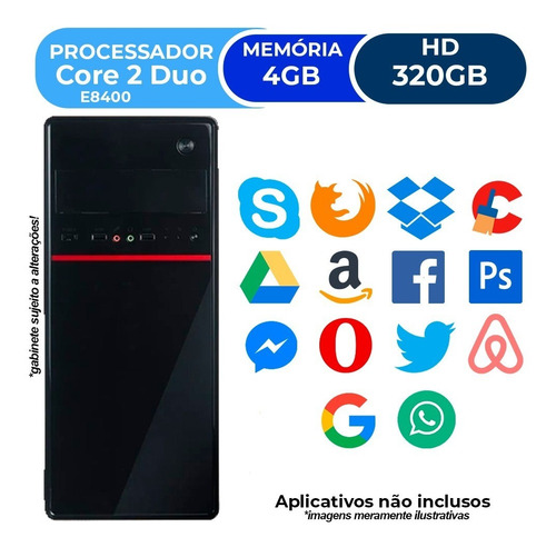 Pc Cpu Desktop E8400 4gb Hd 320 Sata #maisbarato