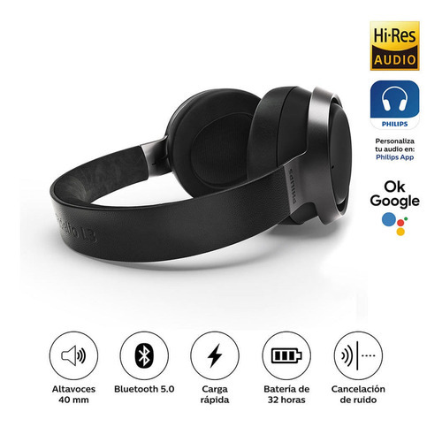 Audífonos Con Cancelación De Ruido Philips Fidelio L3 Hi-res Color Negro