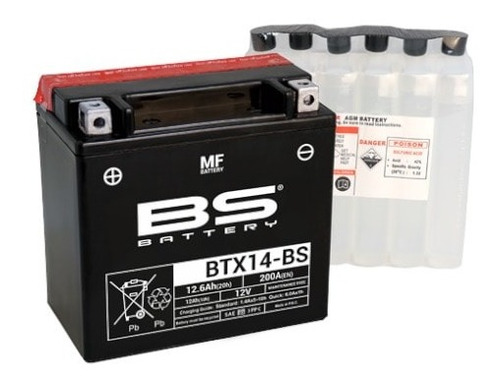 Bateria Mf 12 Volt - 12 Ah ''bs-battery'' (ytx14-bs)