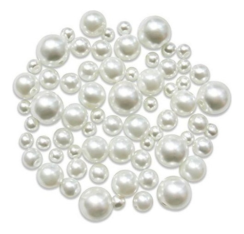 Toaob 370pcs Perlas De Vidrio Redondo Blanco Perlas Sueltas