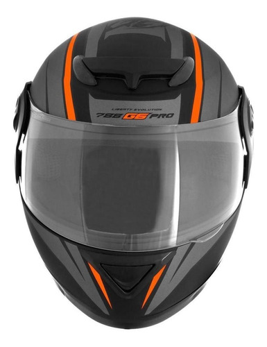 Capacete Para Moto Integral Pro Tork Evolution G6 Pro Seri Cor Preto/Laranja Desenho Liberty 788 Tamanho do capacete 56