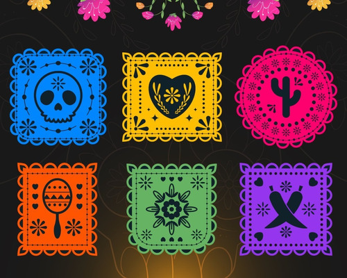 Vector Papel Picado Para Cameo Y Cricut Svg,dxf