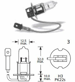 1 Ampolleta Auto Osram H3 24v 70w Halógena Estándar