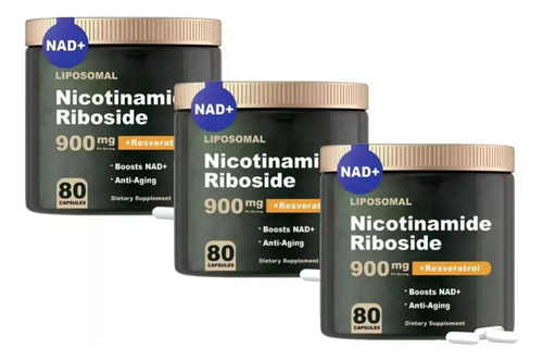 3 Botellas De Suplemento De Niacinamida Y Ribosa Y 900