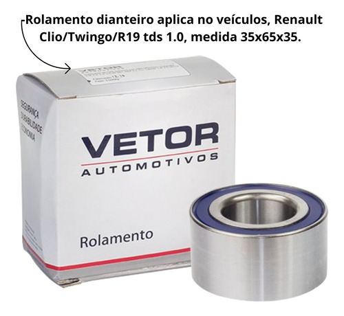 Rolamento Roda Dianteira Renault Clio R19 Twingo 1.0 Sem Abs