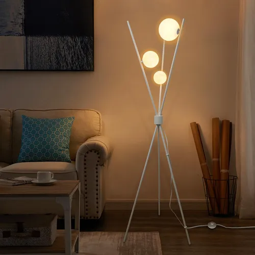 Artin-x 61 Moon-shaped 3d Printed Floor Lamp With 3 Globe S.