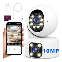 Comprar Cámara De Seguridad Vigilancia Con Tarjeta De Memoria De 64gb Ankou, Doble Pantalla Cámara De Seguridad 10mp Con Alarma,camaras Wifi Camara De Vigilancia Interior