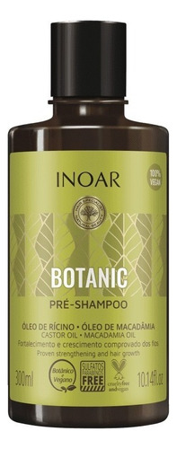 Inoar  Pré Shampoo Botanic Óleo Rícino E Macadâmia 300ml   