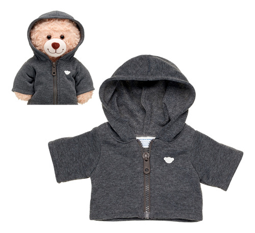 Poleron Cierre Gris Oscuro Build-a-bear