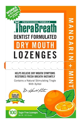 Therabreath Dry Mouth Mandarin Mint Lozenges 100pz 2 Pack