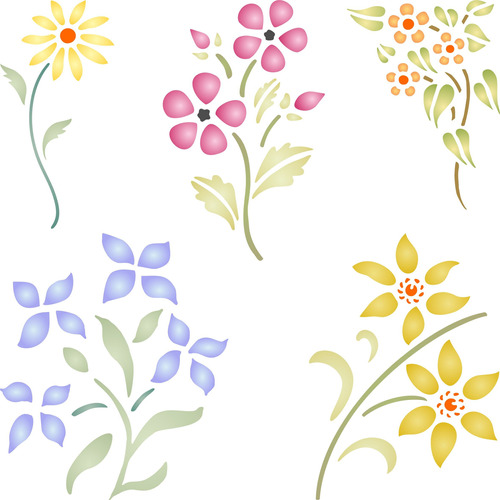 Plantilla Diseño Floral 4.5 X 4.5  S  Clasica Para Pintura