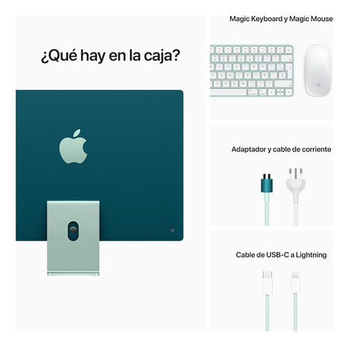 iMac 24 M1 (2021) Apple 4.5k 8gb 256gb - Verde - 1 Año (Usado)