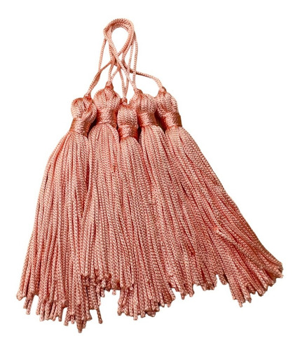 100 Franja Pingente Tassel Seda 8cm- Escolha A Cor Cor Salmão