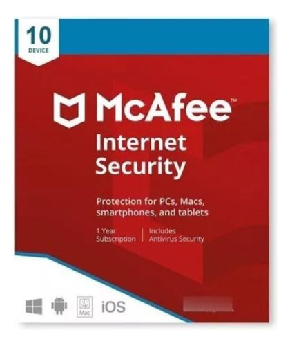 Mcafee Internet Protection -|hasta 10 Dispositivos - 1 Año |