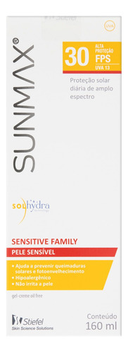 Protetor solar  Sunmax  Sensitive Family 30FPS  160mL