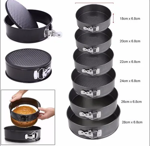 Molde Torta Desmontable Set 6 Piezas 18/20/22/24/26/28 Cm