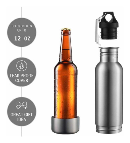 4 Contenedor  De Botella De Cerveza De Acero Inoxidable