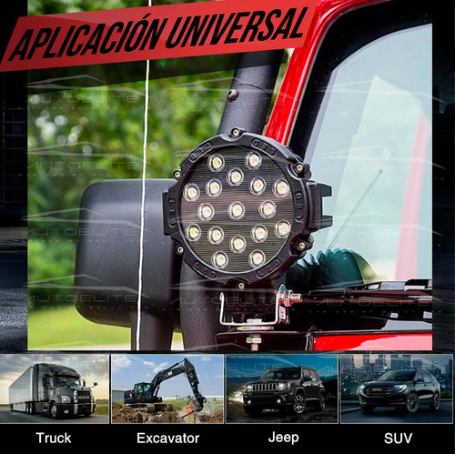 Imagen 3 de 10 de Faro Led Cree Redondo 7 Pulgadas 17 Led 51w Jeep 4x4