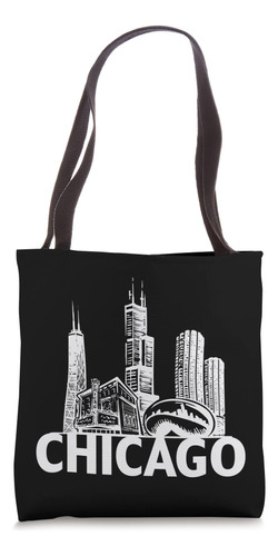 Bolsa Chicago Illinois Eua City Skyline Silhouette Sketch