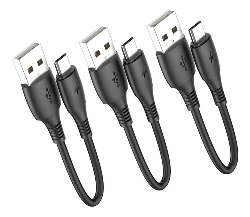 Micro Usb Cable 0 5ft 6 Inch Short Cords   3 Pack 0 5ft...