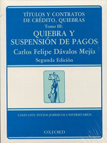 Libro Quiebra Y Suspension De Pagos De Davalos Oxford Univer