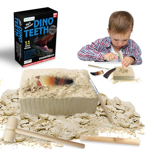 Artcreativity Dino Teeth Dig And Discover Kit De Excavacion