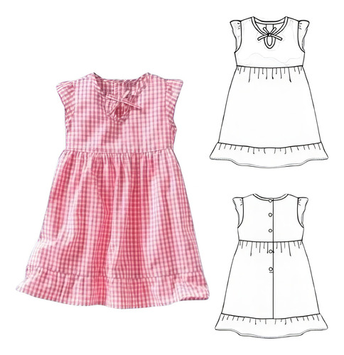 Moldería Textil Unicose -  Vestido Canesu Bebe 0906