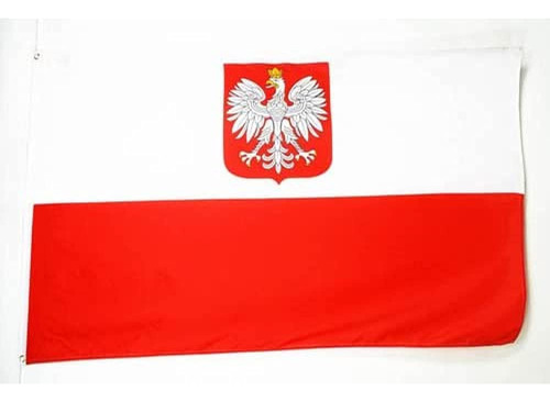 Bandera Az, Bandera De Polonia Con Águila, 150 X 240 Cm, Pol