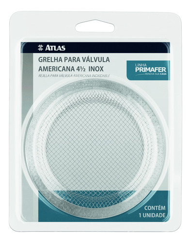 Grelha Inox Para Ralo De Pia Válvula Americana 4 1/2    