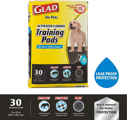 Glad For Pets Black Charcoal Puppy Pads-nuevas Y Mejorada...