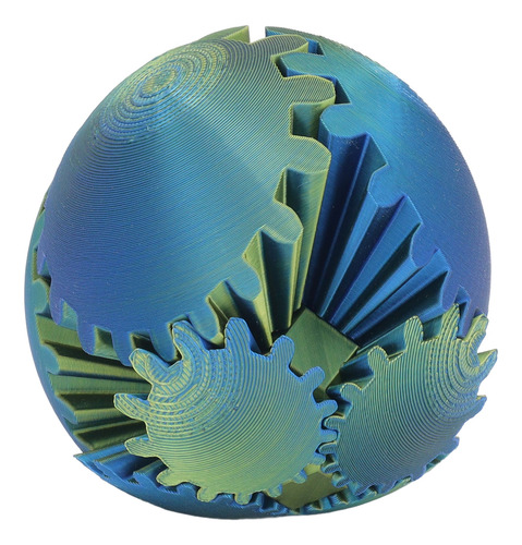 La Bola De Engranaje Impresa En 3d De Blue Gearsphere Alivia