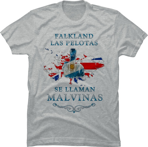 Remera Malvinas Argentinas D1 Falkland Gris