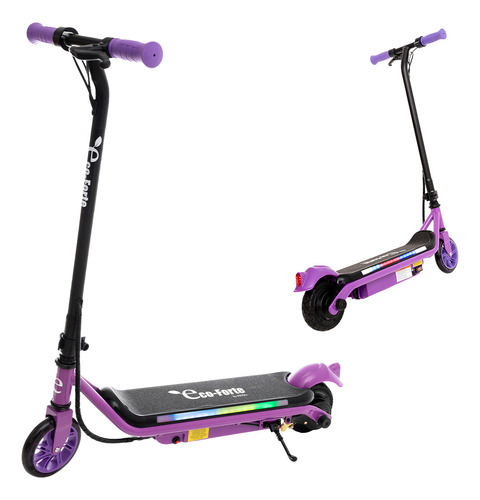 Eco-forte Scooter Patín Eléctrico Sg10 Luces Led Color Morado