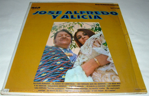 José Alfredo Jiménez. José Alfredo Y Alicia. Disco Lp Vinil 