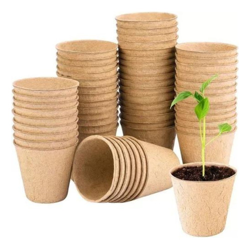 10u Macetas Biodegradables Para Plantas Semillero 62x59x40mm