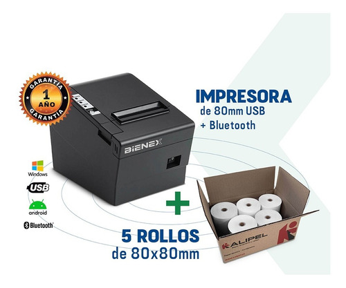 Imagen 2 de 6 de Impresora Ticketera Termica 80mm Usb Bluetooth Bienex