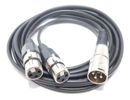 Imagen 2 de 3 de Cable Adaptador Canon Macho A 2 Canon Hembras Mono X 3 Mts