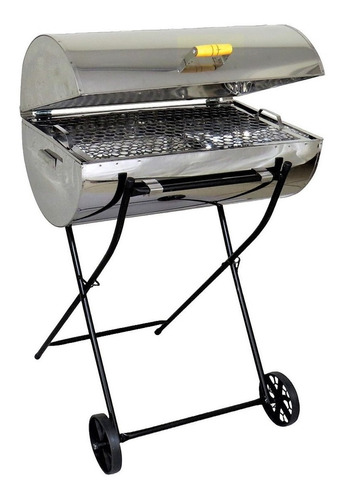 Churrasqueira Brasão Grill Inox Grelha E Carrinho 95x58x35cm