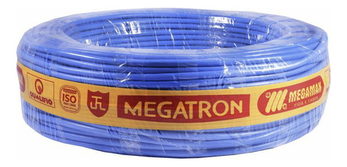 Fio Cabo Flexível 10.0 Mm Rolo 100 Metros Azul Megatron