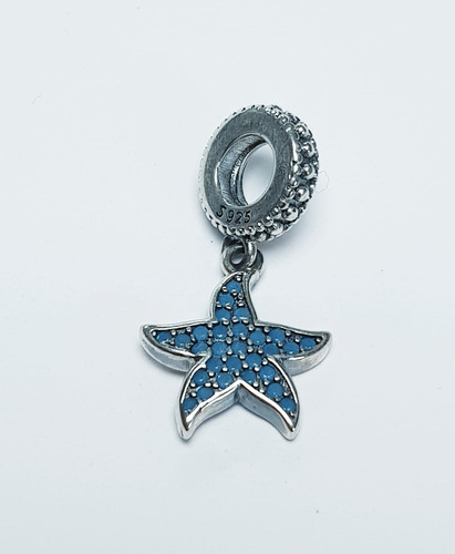 Charms Tipo Padora De  Plata Pulsera Estrella Plata Celeste