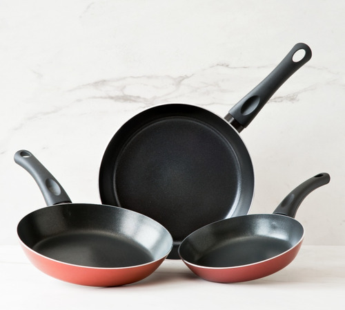 Juego De 3 Sartenes Cook Now Color Glitter Red Cinsa