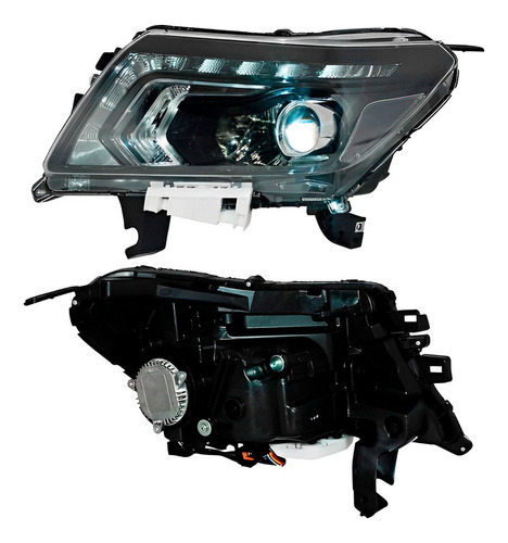 Faro Delantero Nissan Np300 2016-2020 Lujo Negro Izquierdo